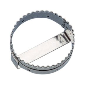 DECOUPOIR CANNELEEEN INOX ROND AVEC POIGNE 150 MM