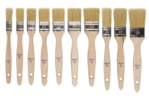 PINCEAU PLAT MANCHE EN BOIS BLANC LG25