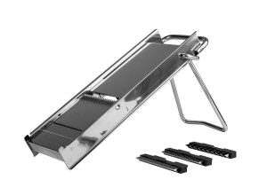 MANDOLAINE INOX AVEC POUSSOIR