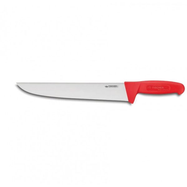 COUTEAU BOUCHER ROUGE 30 CM