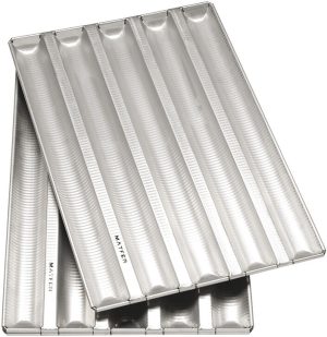 PLAQUE A PAIN ALU GAUFER 5 BAGUETTES ALU ONDULEE