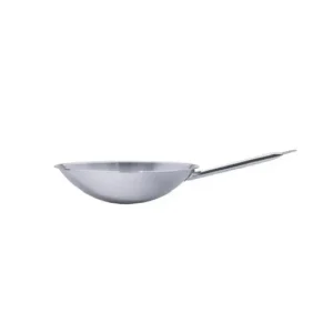 WOK INOX A FOND ROND 36 CM