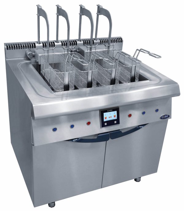 Friteuse professionnelle électrique haut-
rendement 2 x 23 Litres avec relevage